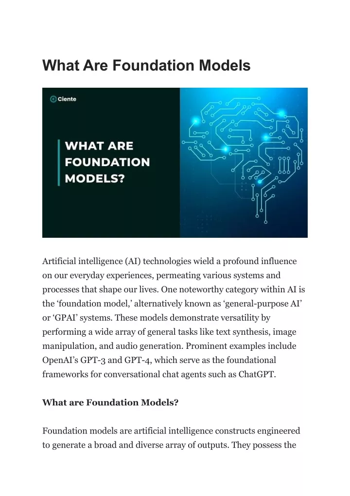 what are foundation models