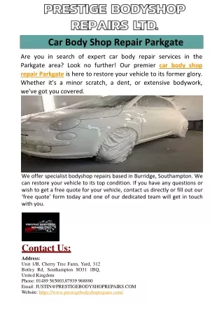Car Body Shop Repair Parkgate