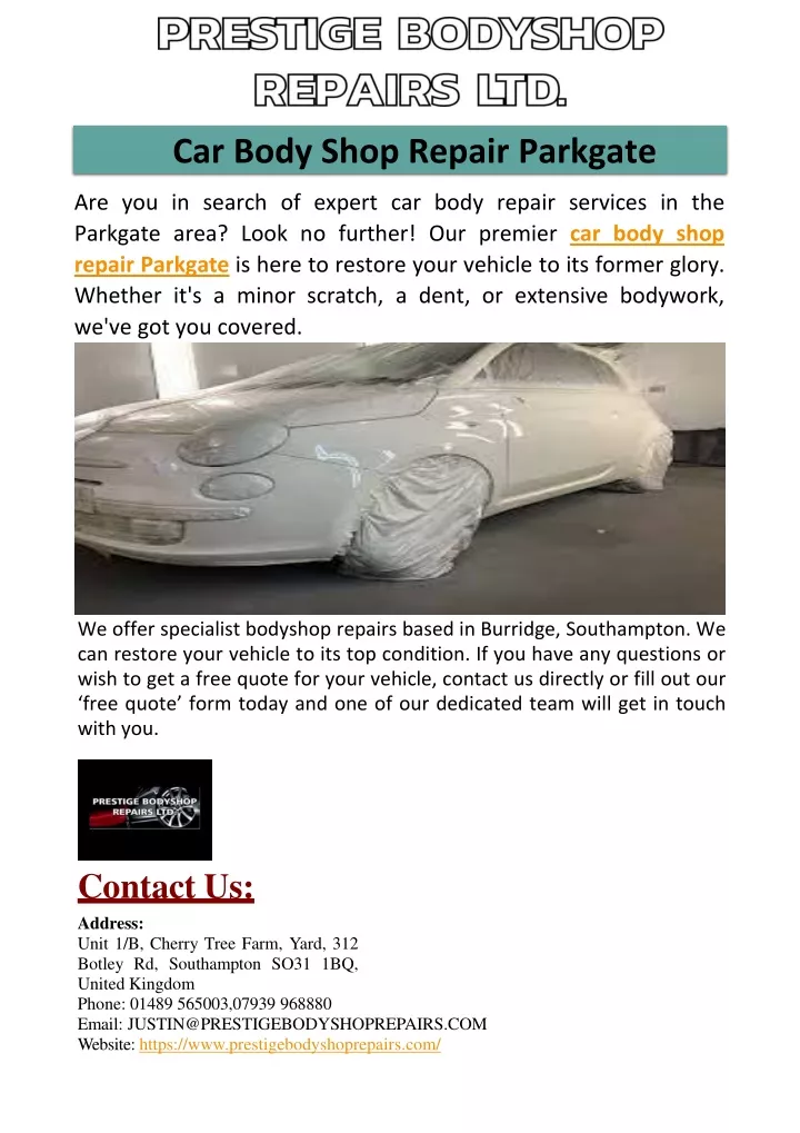 car body shop repair parkgate