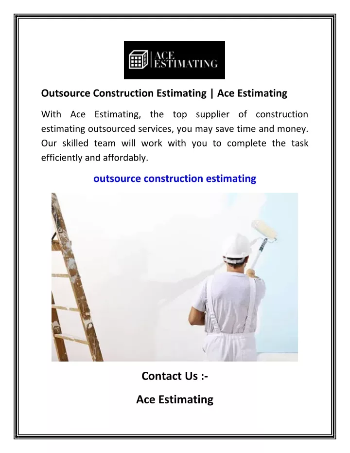 outsource construction estimating ace estimating