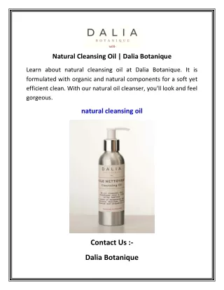 Natural Cleansing Oil   Dalia Botanique