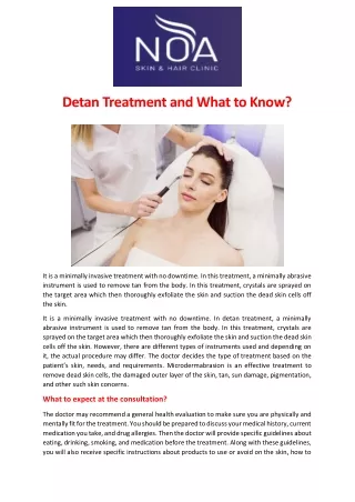 Detan Treatment and What to Know