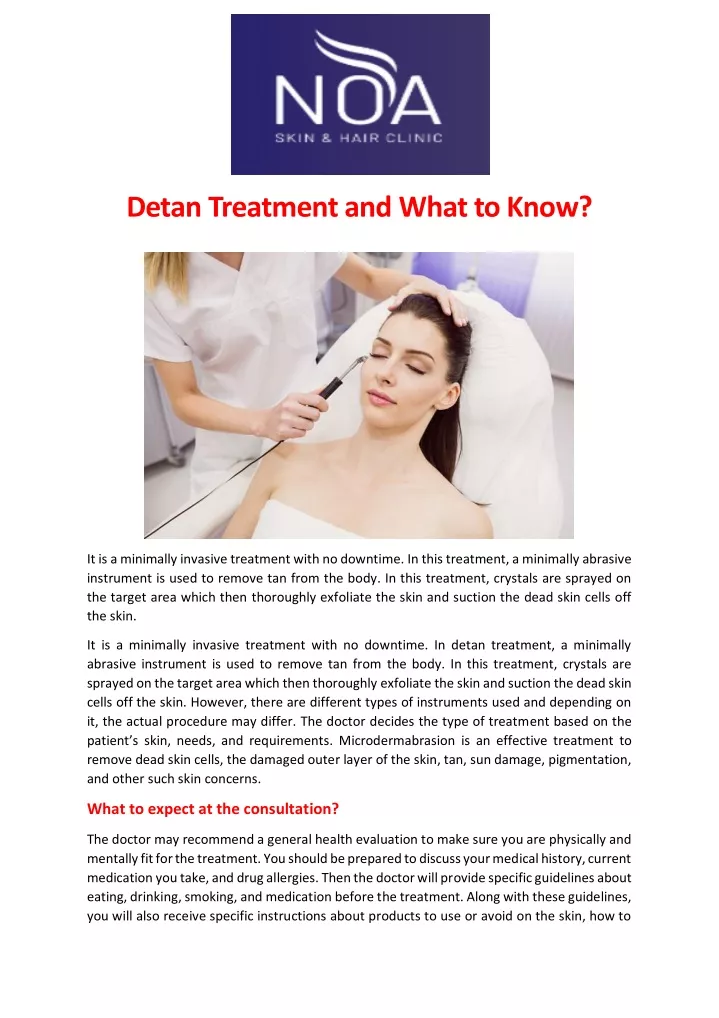 detan treatment and what to know