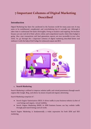 7 important columns of digital marketing described