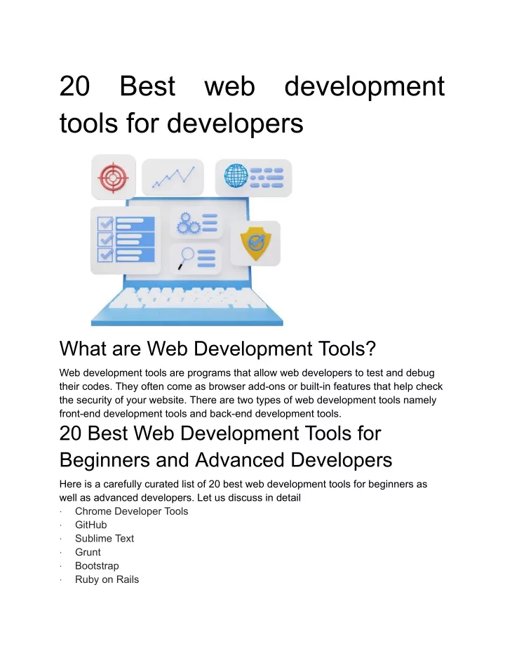 20 tools for developers