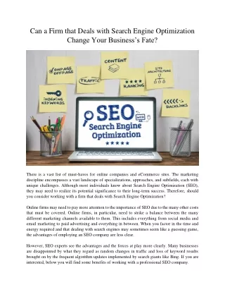 can a firm that deals with search engine