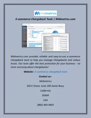 E-commerce Chargeback Tools  Midmetrics