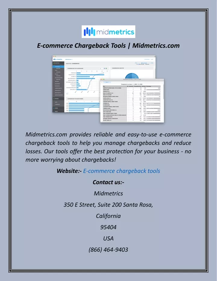 e commerce chargeback tools midmetrics com