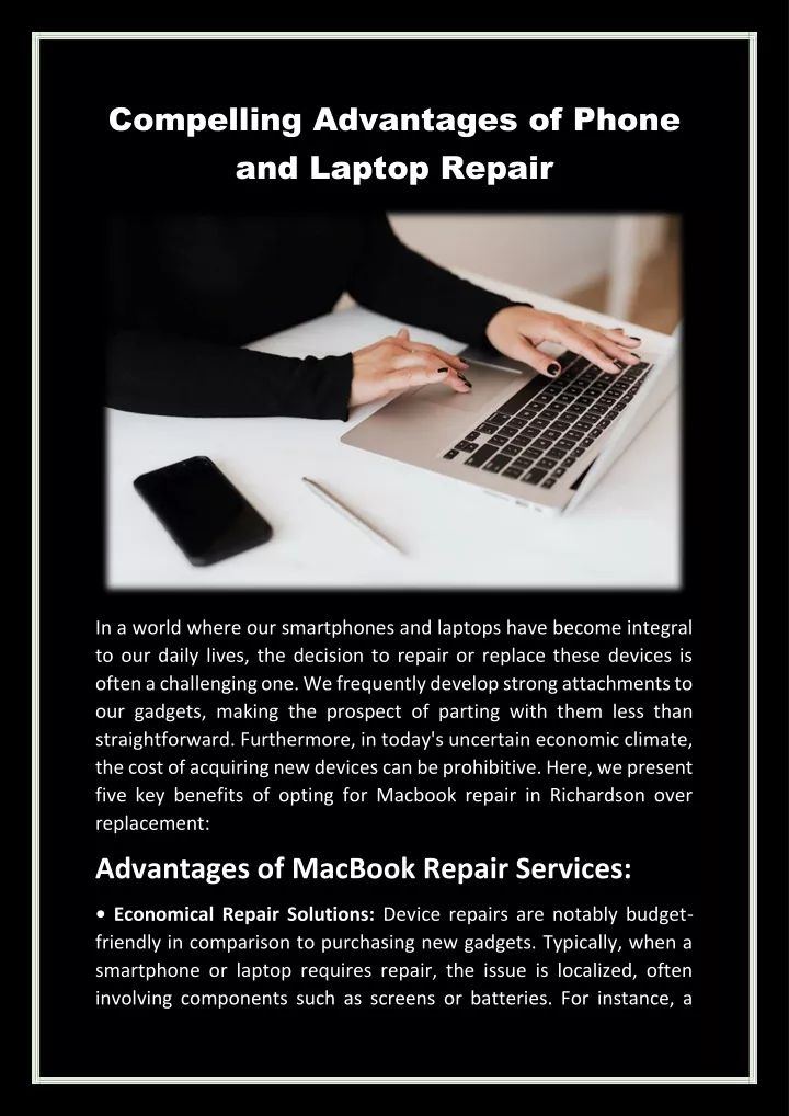 compelling advantages of phone and laptop repair