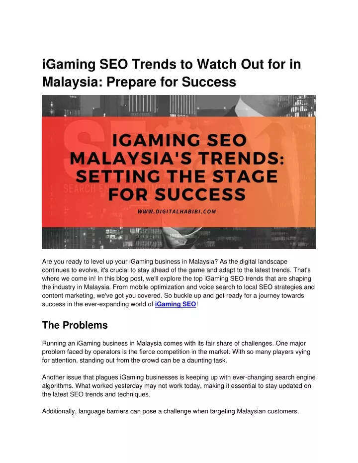 igaming seo trends to watch out for in malaysia