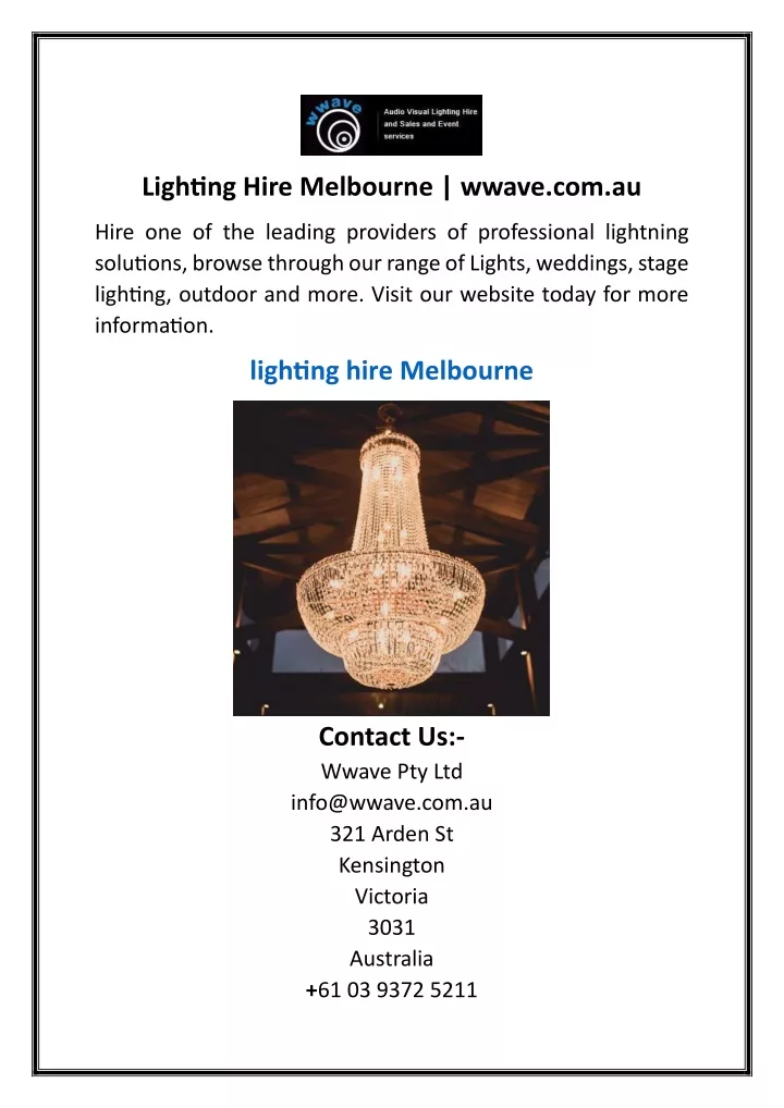 lighting hire melbourne wwave com au