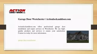 Garage Door Westchester - Actionlockanddoor