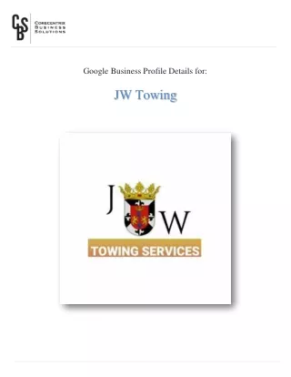 Car Jump Start Services | JW Towing