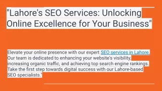 _Lahore's SEO Services_ Unlocking Online Excellence for Your Business_