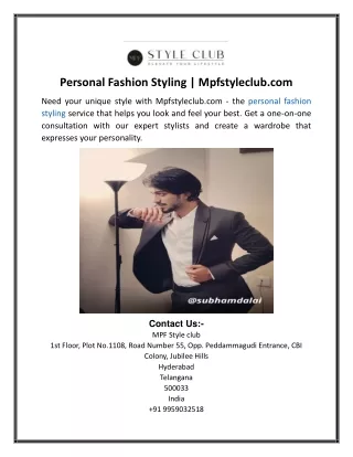 Personal Fashion Styling