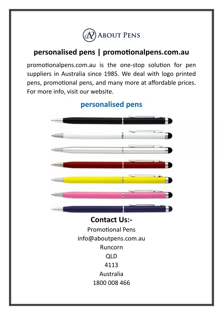 personalised pens promotionalpens com au