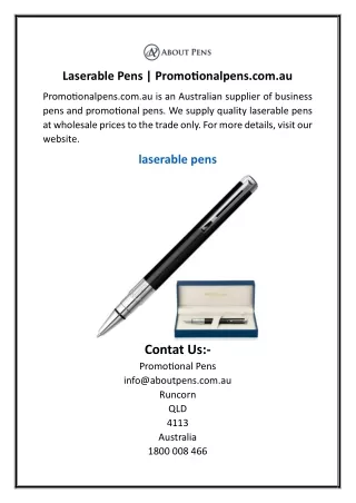 Laserable Pens  Promotionalpens.com.au