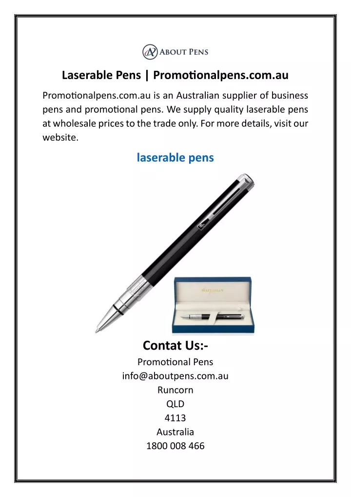 laserable pens promotionalpens com au