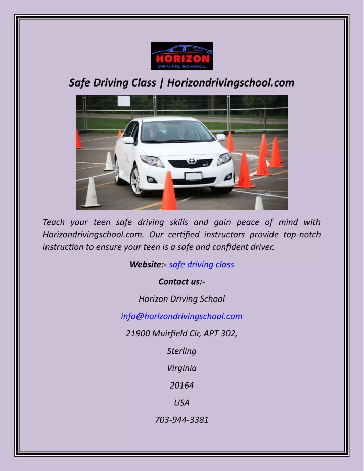 safe driving class horizondrivingschool com