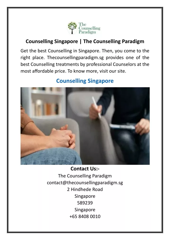 counselling singapore the counselling paradigm