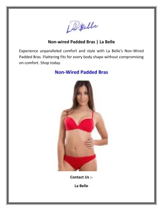 Non-wired Padded Bras   La Belle