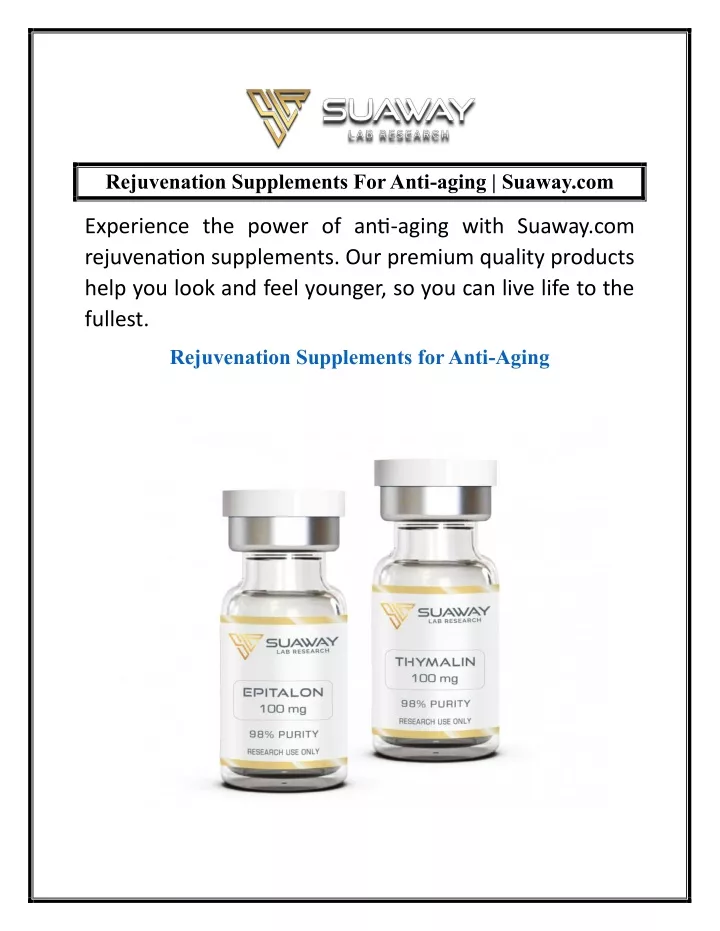 rejuvenation supplements for anti aging suaway com