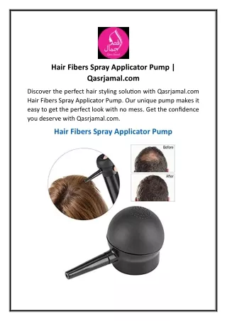 Hair Fibers Spray Applicator Pump  Qasrjamal.com