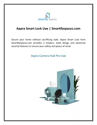 Aqara Smart Lock Uae  Smartifyspaces com