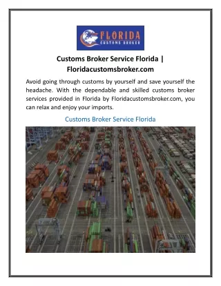 customs broker service florida