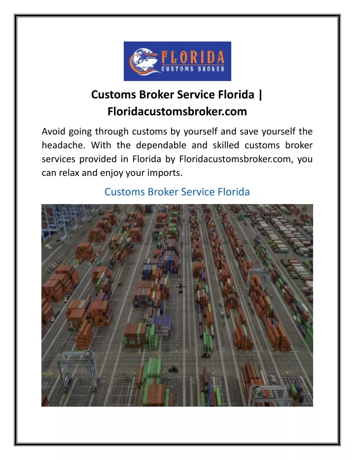 customs broker service florida