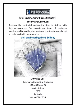 Civil Engineering Firms Sydney  Interharex.com.au