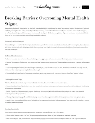 Breaking Barriers Overcoming Mental Health Stigma