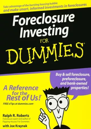 [PDF READ ONLINE] Foreclosure Investing For Dummies epub