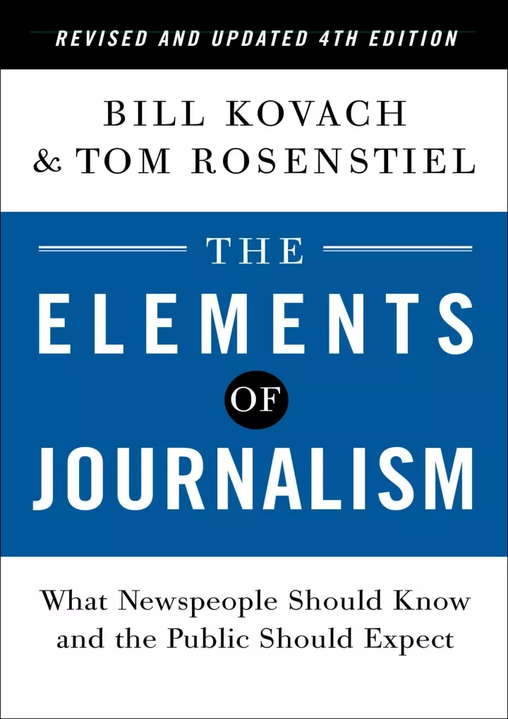 read ebook pdf the elements of journalism revised