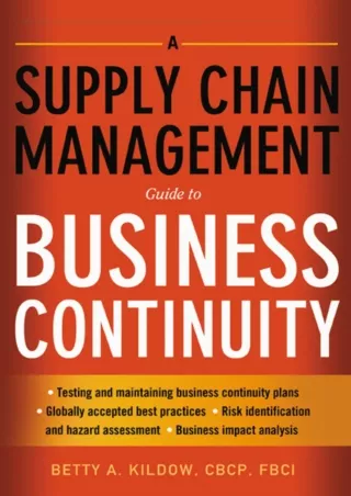 PDF/READ/DOWNLOAD [READ DOWNLOAD]  A Supply Chain Management Guide to Business C