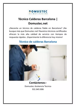 Técnico Calderas Barcelona  Domustec.net