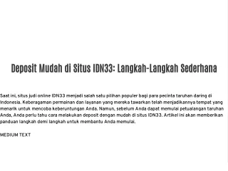 deposit mudah di situs idn33 langkah langkah
