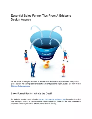 Essential Sales Funnel Tips From A Brisbane Design Agency