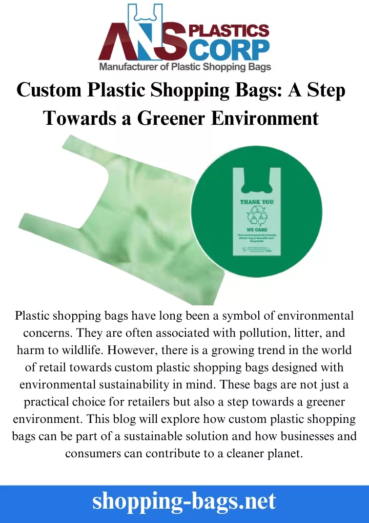 custom plastic shopping bags a step towards