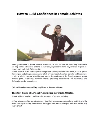 how to build confidence in female athletes