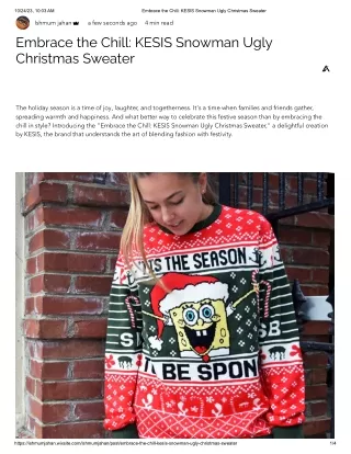 Embrace the Chill_ KESIS Snowman Ugly Christmas Sweater