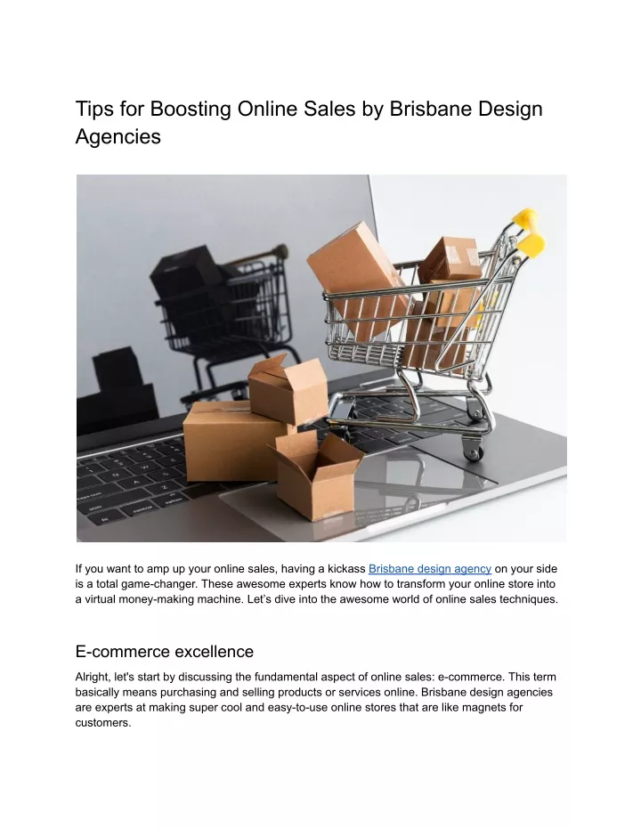 tips for boosting online sales by brisbane design