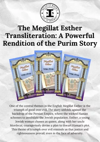 The Megillat Esther Transliteration A Powerful Rendition of the Purim Story