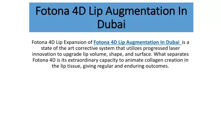 fotona fotona 4d lip augmentation