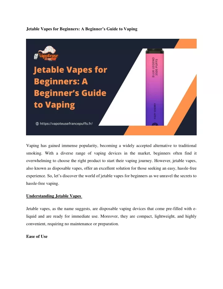 jetable vapes for beg inners a beginner s guide