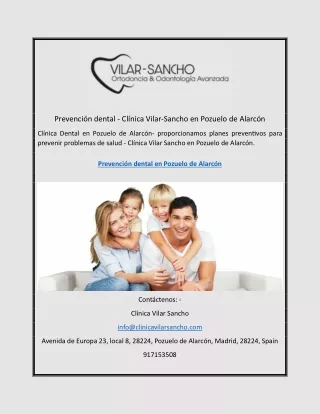 Prevención dental - Clínica Vilar-Sancho en Pozuelo de Alarcón