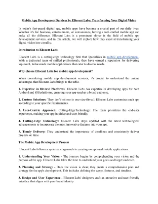 mobile app development services by ellocent labs