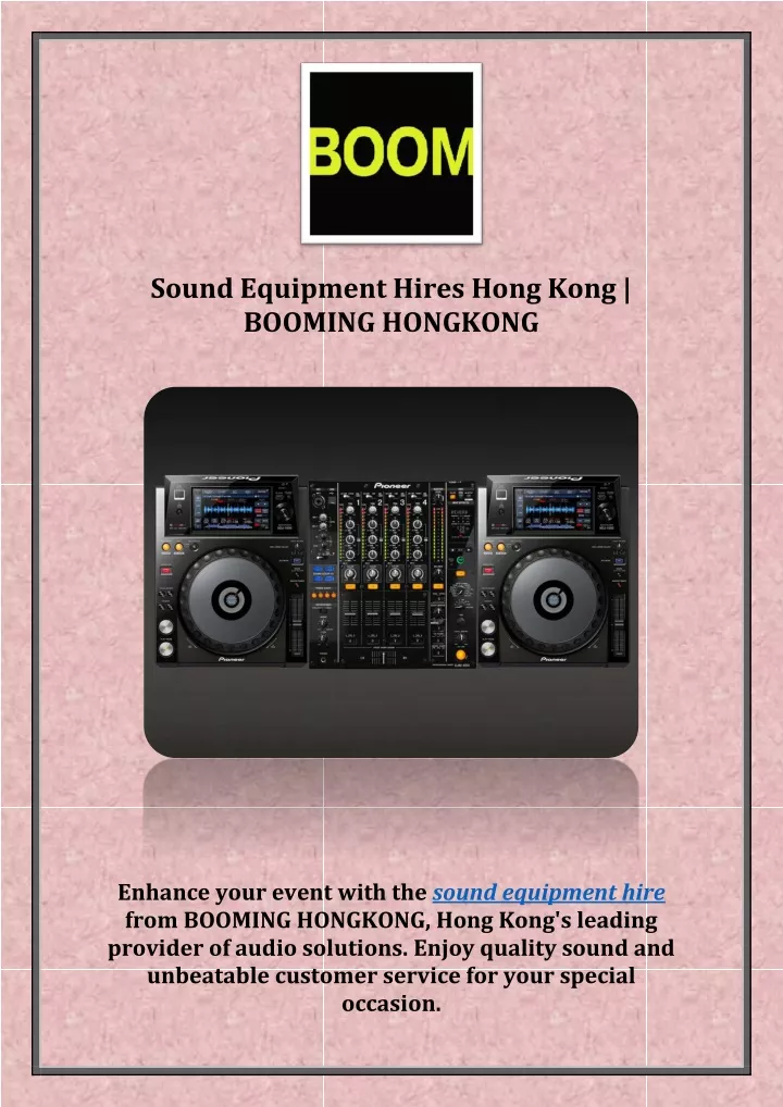 sound equipment hires hong kong booming hongkong