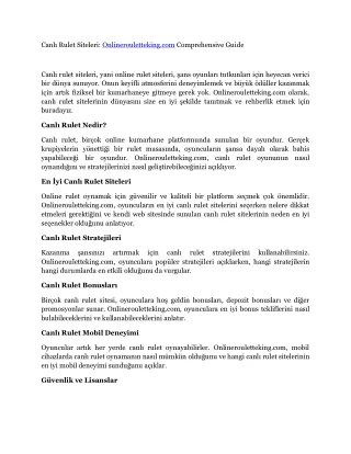 canl rulet siteleri onlinerouletteking