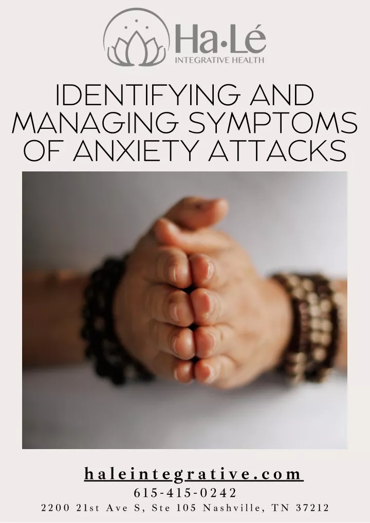 identifying and managing symptoms of anxiety